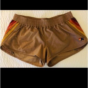 Aviator Nation Women’s 5 stripe nylon jogger shorts size M.